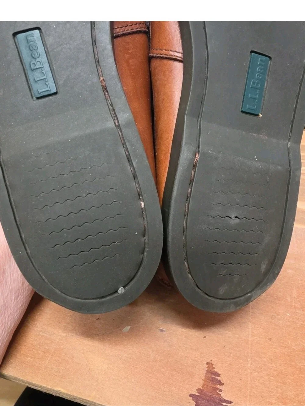 LL Bean Boat Shoes Mens 13D Brown Leather Casco Bay Moccasin Loafers Casual